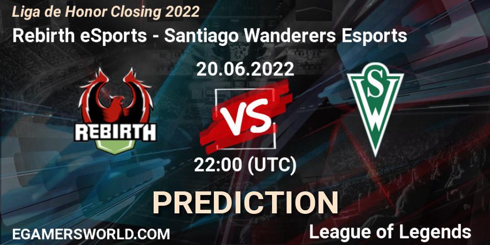 Rebirth eSports - Santiago Wanderers Esports: прогноз. 20.06.2022 at 22:00, LoL, Liga de Honor Closing 2022