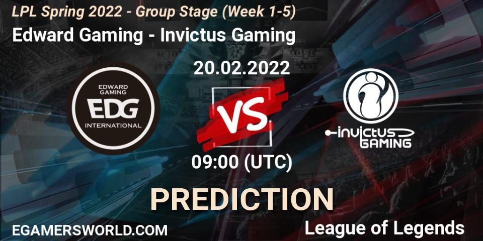 Edward Gaming - Invictus Gaming: прогноз. 20.02.22, LoL, LPL Spring 2022 - Group Stage (Week 1-5)