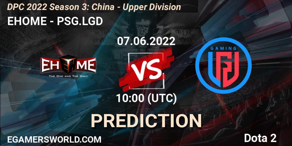 EHOME - PSG.LGD: прогноз. 07.06.22, Dota 2, DPC 2021/2022 China Tour 3: Division I