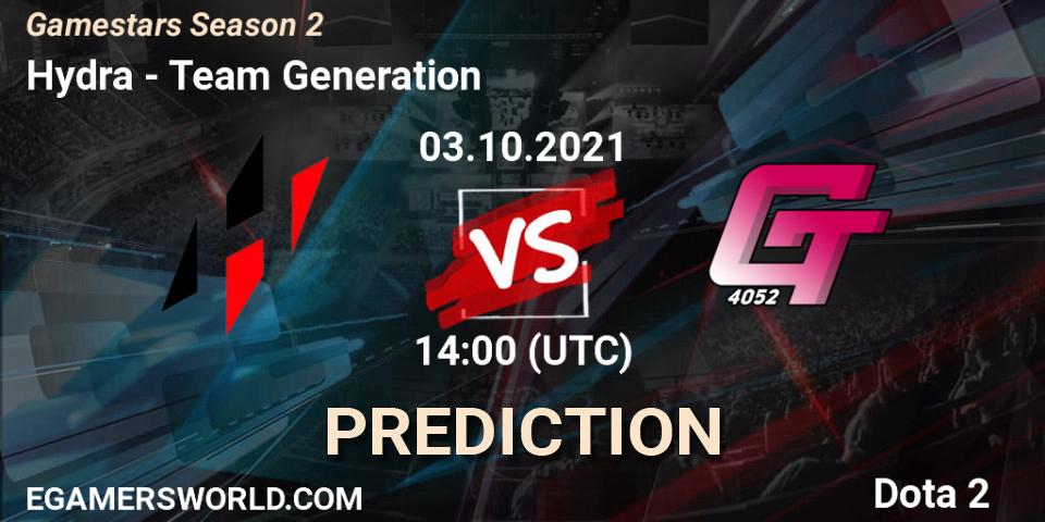 Hydra - Team Generation: прогноз. 03.10.2021 at 14:09, Dota 2, Gamestars Season 2
