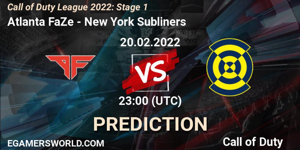 Atlanta FaZe - New York Subliners: прогноз. 20.02.2022 at 23:00, Call of Duty, Call of Duty League 2022: Stage 1