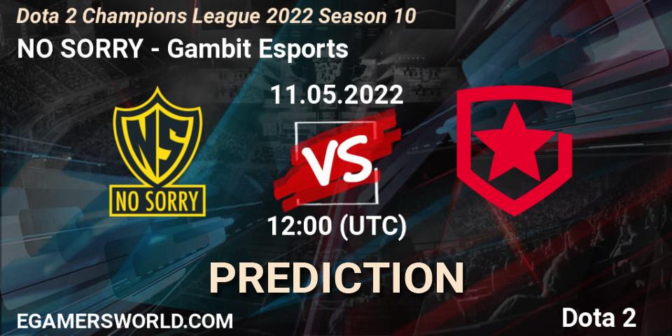 NO SORRY - Gambit Esports: прогноз. 11.05.2022 at 12:01, Dota 2, Dota 2 Champions League 2022 Season 10 