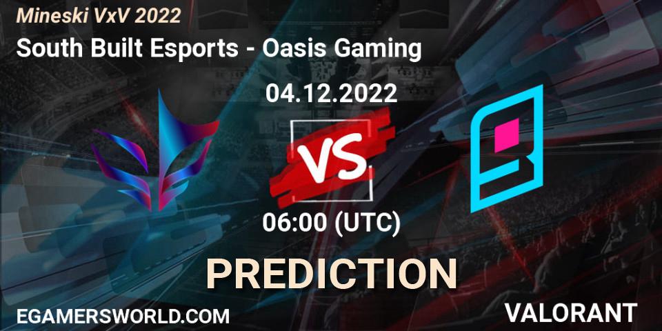 South Built Esports - Oasis Gaming: прогноз. 04.12.2022 at 06:00, VALORANT, Mineski VxV 2022