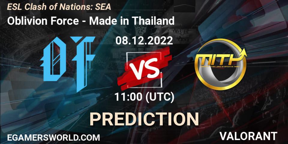 Oblivion Force - Made in Thailand: прогноз. 08.12.22, VALORANT, ESL Clash of Nations: SEA