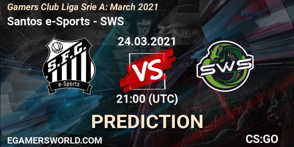 Santos e-Sports - SWS: прогноз. 24.03.2021 at 21:00, Counter-Strike (CS2), Gamers Club Liga Série A: March 2021