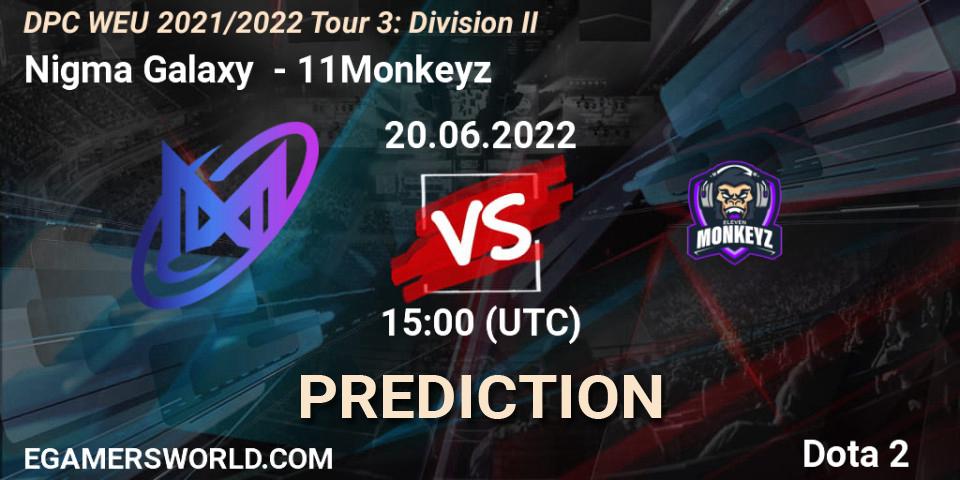 Nigma Galaxy - 11Monkeyz: прогноз. 20.06.22, Dota 2, DPC WEU 2021/2022 Tour 3: Division II