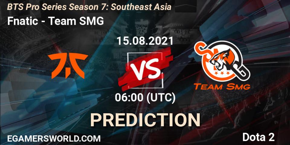 Fnatic - Team SMG: прогноз. 15.08.2021 at 06:00, Dota 2, BTS Pro Series Season 7: Southeast Asia