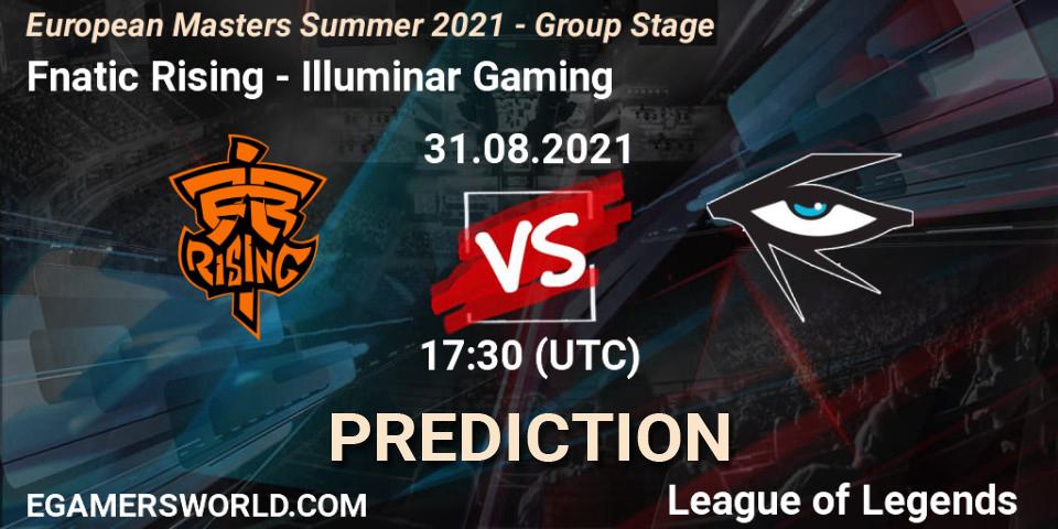 Fnatic Rising - Illuminar Gaming: прогноз. 31.08.2021 at 17:30, LoL, European Masters Summer 2021 - Group Stage