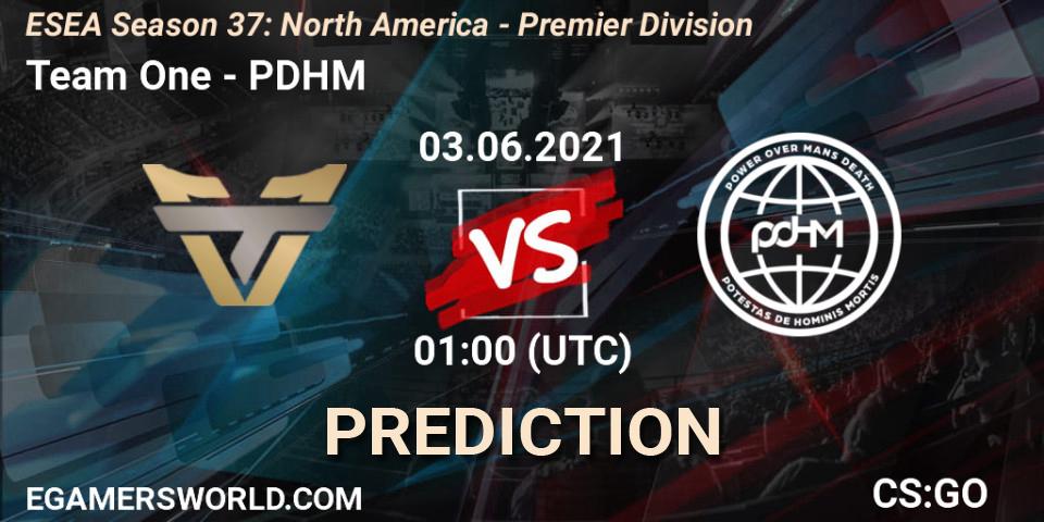 Team One - PDHM: прогноз. 03.06.2021 at 01:00, Counter-Strike (CS2), ESEA Season 37: North America - Premier Division
