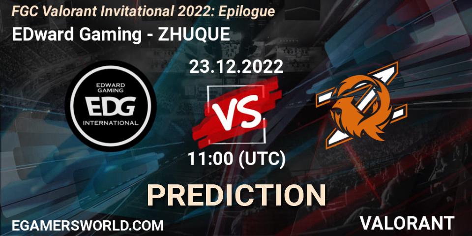EDward Gaming - ZHUQUE: прогноз. 23.12.2022 at 11:00, VALORANT, FGC Valorant Invitational 2022: Epilogue