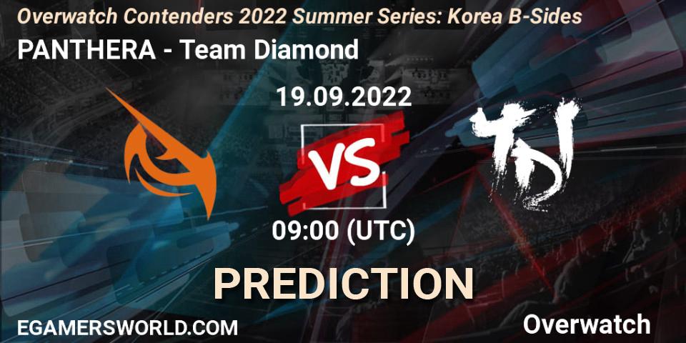 PANTHERA - Team Diamond: прогноз. 19.09.2022 at 09:00, Overwatch, Overwatch Contenders 2022 Summer Series: Korea B-Sides