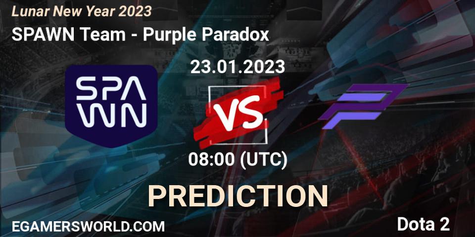 SPAWN Team - Purple Paradox: прогноз. 23.01.23, Dota 2, Lunar New Year 2023
