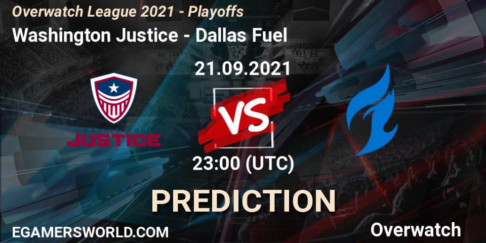 Washington Justice - Dallas Fuel: прогноз. 21.09.2021 at 23:00, Overwatch, Overwatch League 2021 - Playoffs
