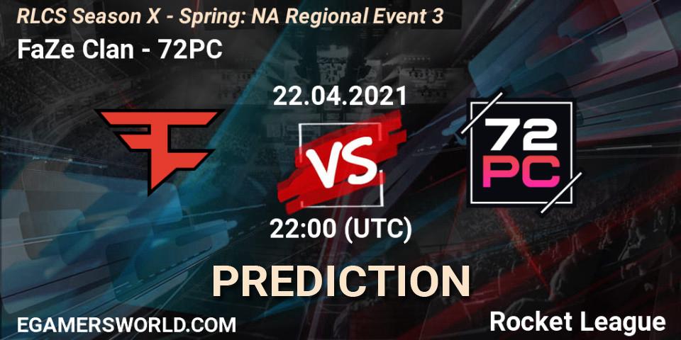 FaZe Clan - 72PC: прогноз. 22.04.2021 at 22:00, Rocket League, RLCS Season X - Spring: NA Regional Event 3