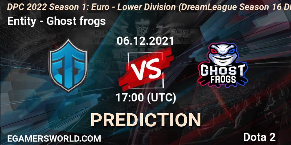 Entity - Ghost frogs: прогноз. 06.12.2021 at 16:55, Dota 2, DPC 2022 Season 1: Euro - Lower Division (DreamLeague Season 16 DPC WEU)