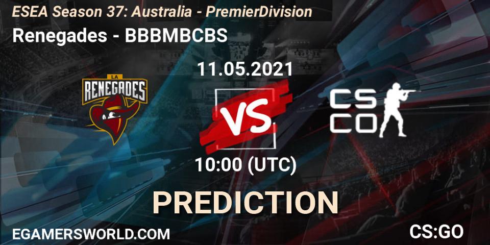 Renegades - BBBMBCBS: прогноз. 11.05.2021 at 10:00, Counter-Strike (CS2), ESEA Season 37: Australia - Premier Division