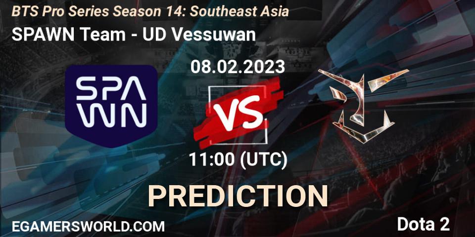 SPAWN Team - UD Vessuwan: прогноз. 09.02.2023 at 11:13, Dota 2, BTS Pro Series Season 14: Southeast Asia