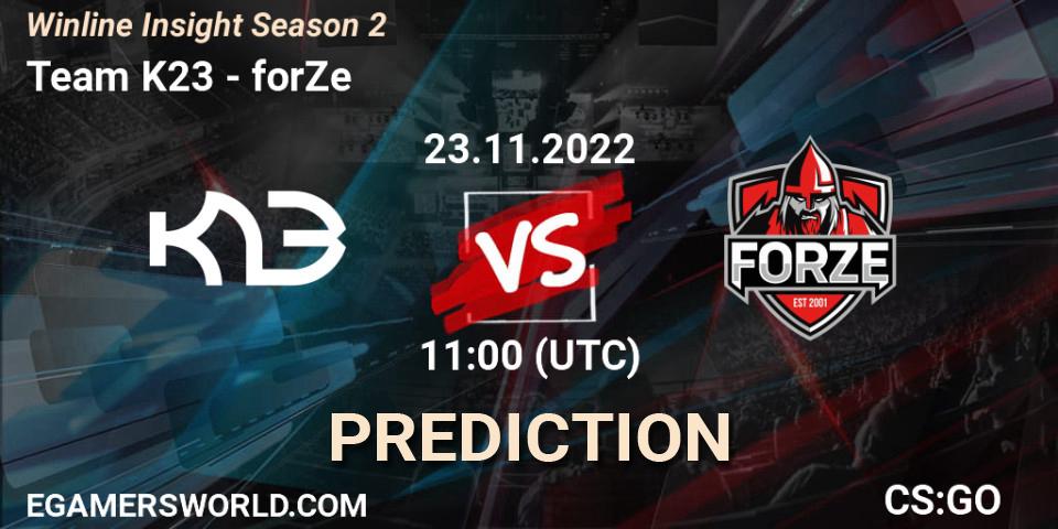 Team K23 - forZe: прогноз. 23.11.22, CS2 (CS:GO), Winline Insight Season 2