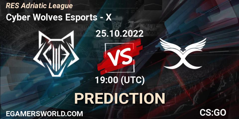 Cyber Wolves Esports - X: прогноз. 25.10.2022 at 19:00, Counter-Strike (CS2), RES Adriatic League