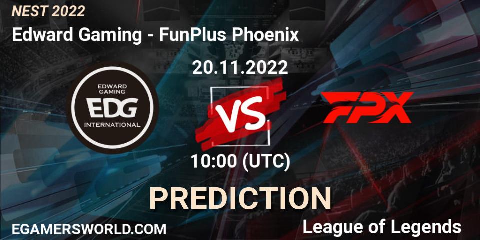 Edward Gaming - FunPlus Phoenix: прогноз. 20.11.2022 at 10:00, LoL, NEST 2022