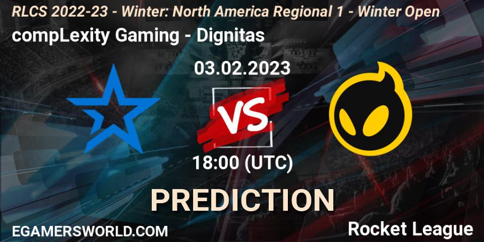compLexity Gaming - Dignitas: прогноз. 03.02.2023 at 18:00, Rocket League, RLCS 2022-23 - Winter: North America Regional 1 - Winter Open