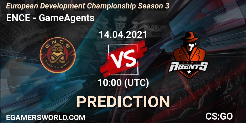 ENCE - GameAgents: прогноз. 14.04.2021 at 10:00, Counter-Strike (CS2), European Development Championship Season 3