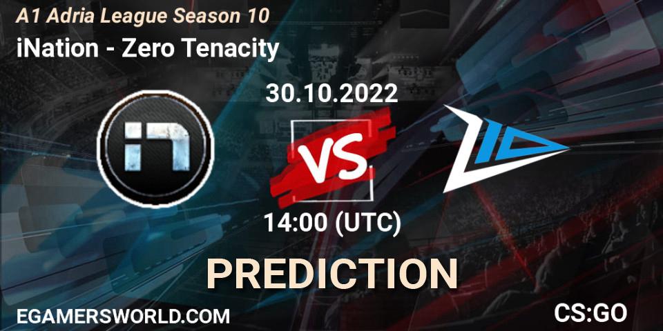 iNation - Zero Tenacity: прогноз. 30.10.2022 at 15:00, Counter-Strike (CS2), A1 Adria League Season 10