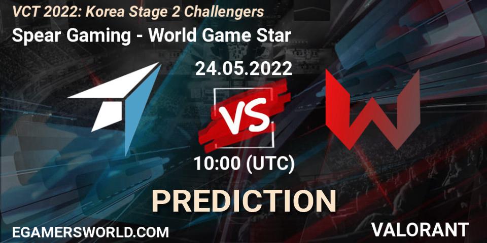 Spear Gaming - World Game Star: прогноз. 24.05.2022 at 11:00, VALORANT, VCT 2022: Korea Stage 2 Challengers