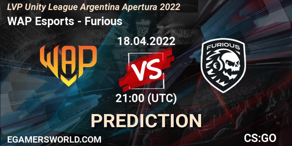 WAP Esports - Furious: прогноз. 27.04.2022 at 21:00, Counter-Strike (CS2), LVP Unity League Argentina Apertura 2022