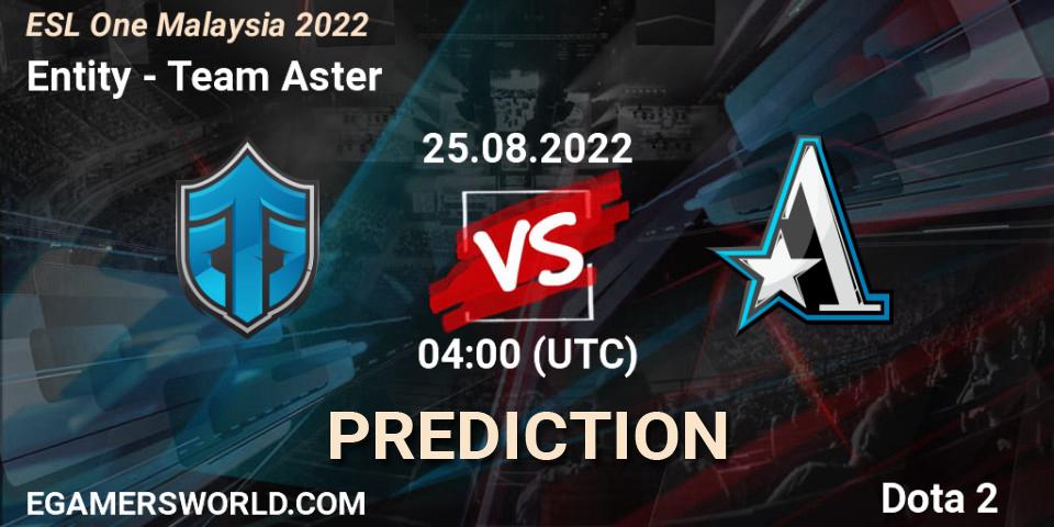 Entity - Team Aster: прогноз. 25.08.2022 at 04:02, Dota 2, ESL One Malaysia 2022