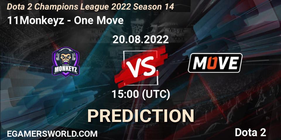 11Monkeyz - One Move: прогноз. 20.08.2022 at 15:02, Dota 2, Dota 2 Champions League 2022 Season 14