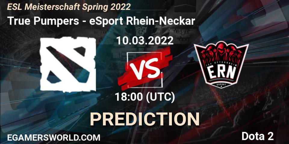 True Pumpers - eSport Rhein-Neckar: прогноз. 10.03.2022 at 18:00, Dota 2, ESL Meisterschaft Spring 2022