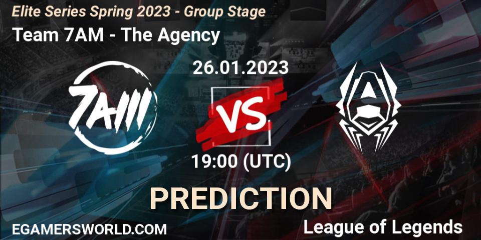 Team 7AM - The Agency: прогноз. 26.01.2023 at 19:00, LoL, Elite Series Spring 2023 - Group Stage