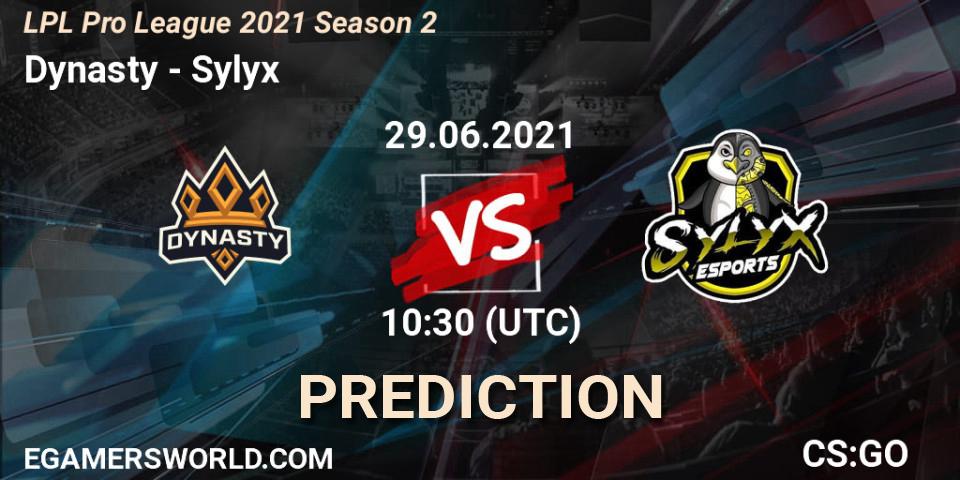 Dynasty - Sylyx: прогноз. 29.06.2021 at 10:30, Counter-Strike (CS2), LPL Pro League 2021 Season 2