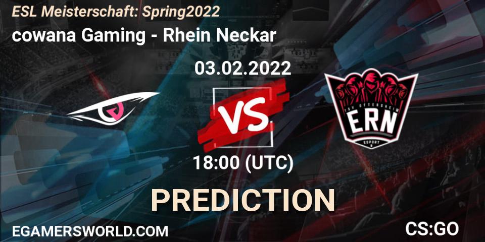 cowana Gaming - Rhein Neckar: прогноз. 03.02.2022 at 18:00, Counter-Strike (CS2), ESL Meisterschaft: Spring 2022