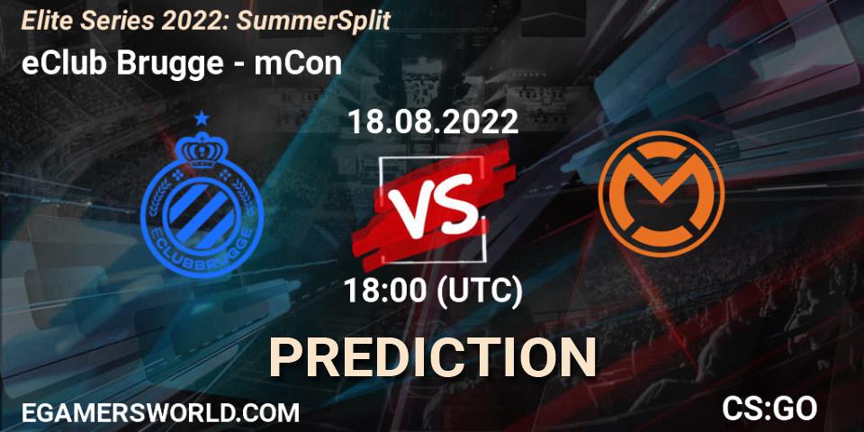 eClub Brugge - mCon: прогноз. 18.08.2022 at 18:00, Counter-Strike (CS2), Elite Series 2022: Summer Split