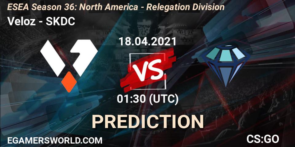 Veloz - SKDC: прогноз. 18.04.2021 at 01:30, Counter-Strike (CS2), ESEA Season 36: North America - Relegation Division