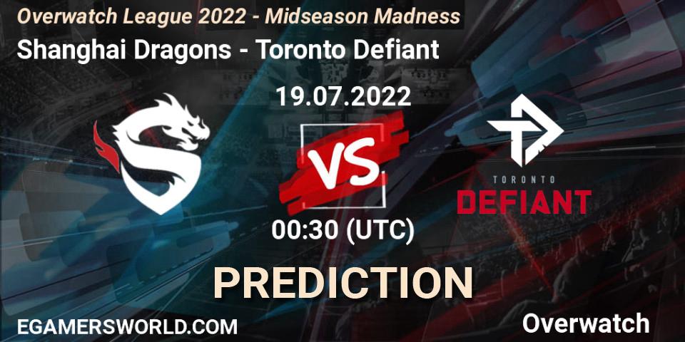 Shanghai Dragons - Toronto Defiant: прогноз. 19.07.2022 at 03:00, Overwatch, Overwatch League 2022 - Midseason Madness