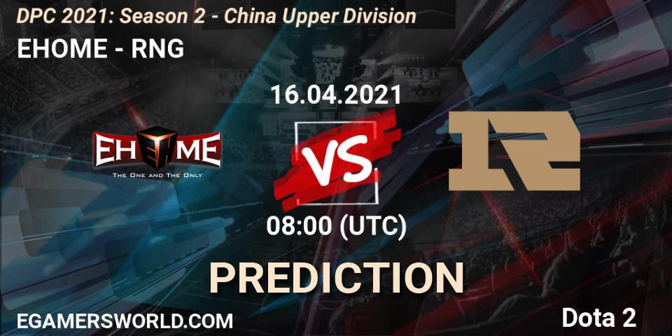 EHOME - RNG: прогноз. 16.04.2021 at 07:11, Dota 2, DPC 2021: Season 2 - China Upper Division