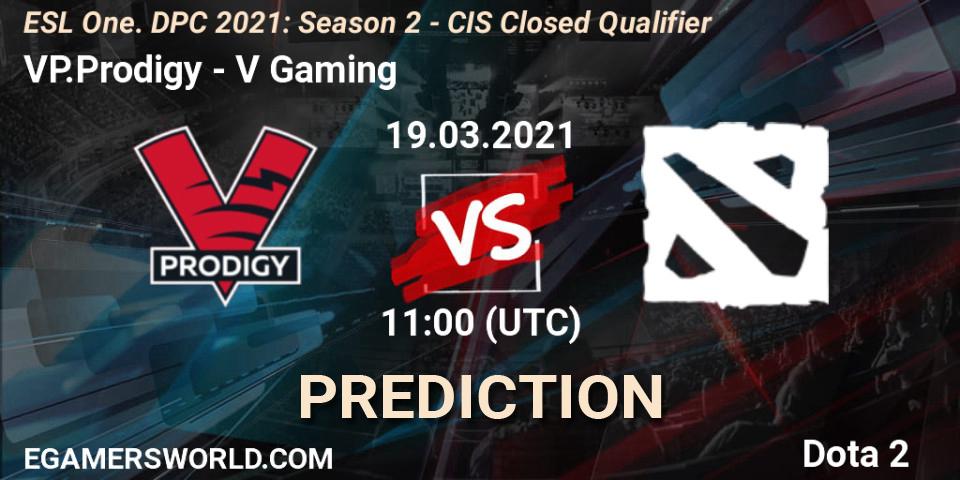VP.Prodigy - V Gaming: прогноз. 19.03.21, Dota 2, ESL One. DPC 2021: Season 2 - CIS Closed Qualifier