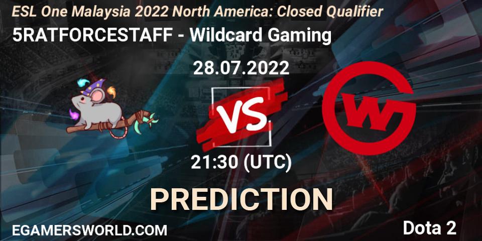 5RATFORCESTAFF - Wildcard Gaming: прогноз. 28.07.2022 at 21:44, Dota 2, ESL One Malaysia 2022 North America: Closed Qualifier