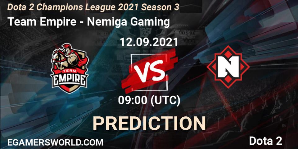 Team Empire - Nemiga Gaming: прогноз. 12.09.2021 at 08:59, Dota 2, Dota 2 Champions League 2021 Season 3