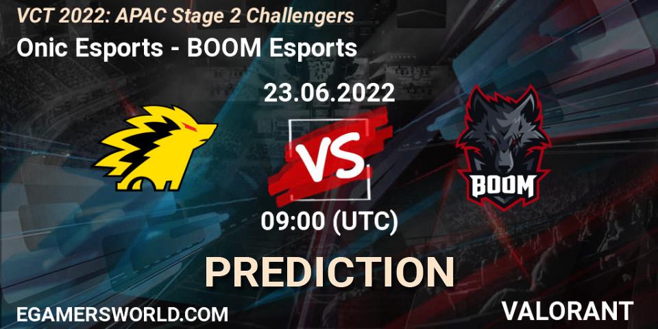 Onic Esports - BOOM Esports: прогноз. 23.06.2022 at 08:30, VALORANT, VCT 2022: APAC Stage 2 Challengers