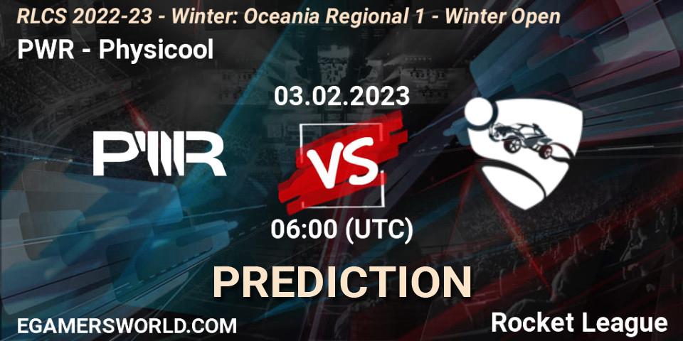PWR - Physicool: прогноз. 03.02.2023 at 06:00, Rocket League, RLCS 2022-23 - Winter: Oceania Regional 1 - Winter Open