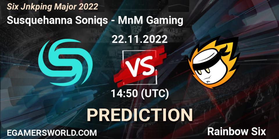 Susquehanna Soniqs - MnM Gaming: прогноз. 22.11.2022 at 14:50, Rainbow Six, Six Jönköping Major 2022