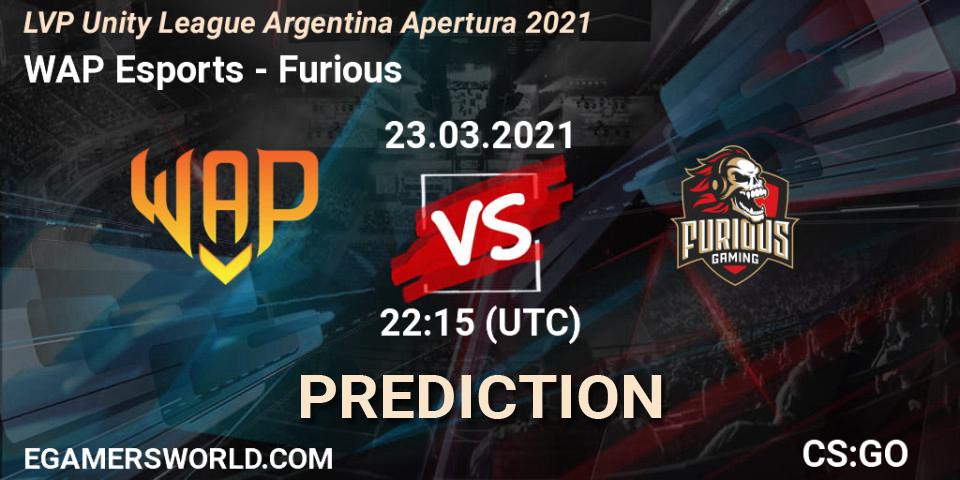 WAP Esports - Furious: прогноз. 23.03.2021 at 22:15, Counter-Strike (CS2), LVP Unity League Argentina Apertura 2021