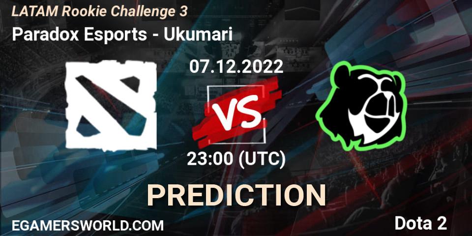 Paradox Esports - Ukumari: прогноз. 08.12.22, Dota 2, LATAM Rookie Challenge 3