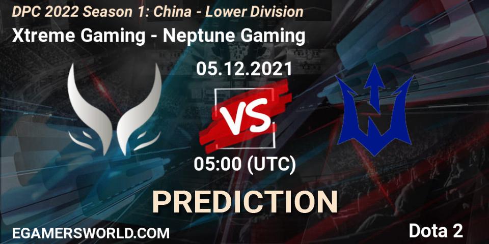 Xtreme Gaming - Neptune Gaming: прогноз. 05.12.2021 at 05:02, Dota 2, DPC 2022 Season 1: China - Lower Division