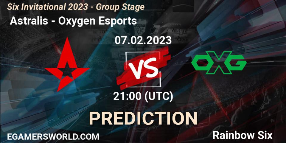  Astralis - Oxygen Esports: прогноз. 07.02.2023 at 21:15, Rainbow Six, Six Invitational 2023 - Group Stage