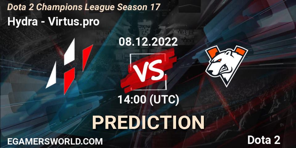 Hydra - Virtus.pro: прогноз. 08.12.2022 at 14:40, Dota 2, Dota 2 Champions League Season 17